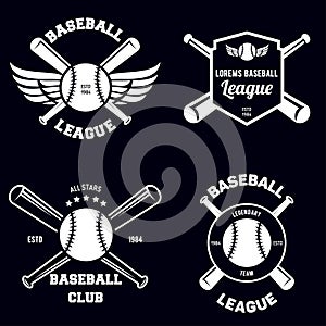 Set of baseball sport badge logo design template and some elements For logos badge banner emblem label insignia