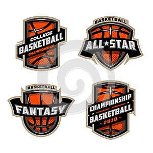 Set of Basketball sports logos.