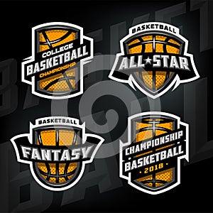 Set of Basketball sports logos.