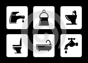 Set bathroom icons