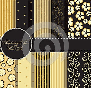 Set of beaautiful gold and black paper