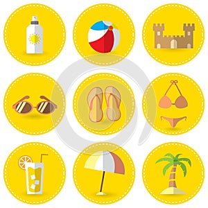 set of beach needs. Vector illustration decorative design