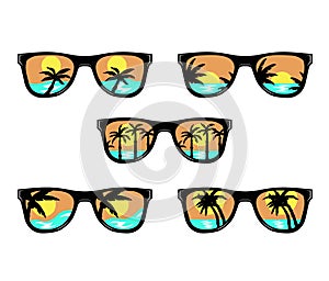 Set of beach sunglasses