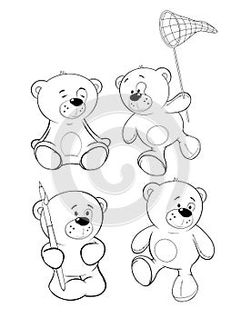 A set of bears. Coloring book