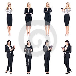 Set of beautiful, attractive businesswoman isolated on white. Business, career success concept