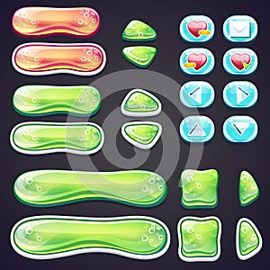 Set of beautiful glossy buttons for gaming and web design