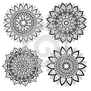 A set of beautiful mandalas and lace circles