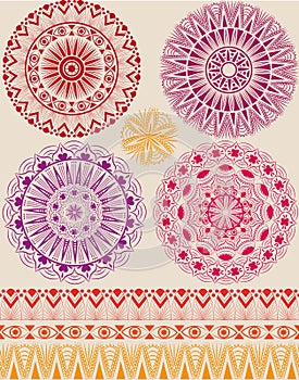 Set of beautiful mandalas photo