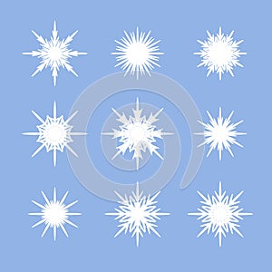 Set of beautiful symmetrical snowflakes for your winter design