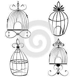 Set of Beautiful wrought iron cages
