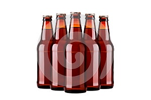 Set of Beer bottle on a white background. Bottle with drink like Ipa, Pale Ale, Pilsner, Porter or Stout