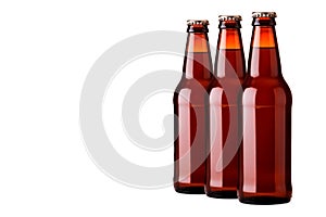 Set of Beer bottle on a white background. Bottle with drink like Ipa, Pale Ale, Pilsner, Porter or Stout