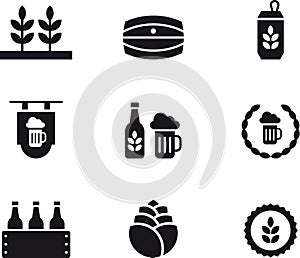 Set of beer related icons