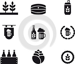 Set of beer related icons photo