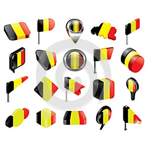 Set of Belgium icons. Vector illustration decorative design