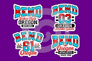 Set Bend Oregon vintage college varsity badge labels