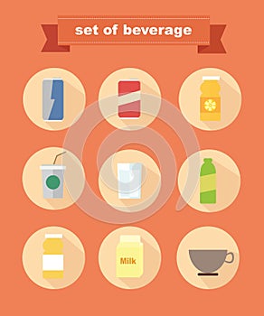 Set of beverage icons