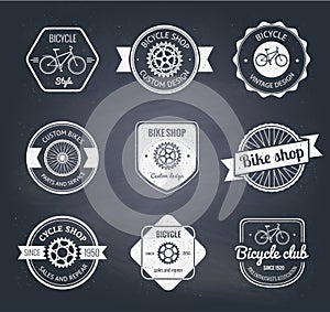 Set of bicycle shop logo