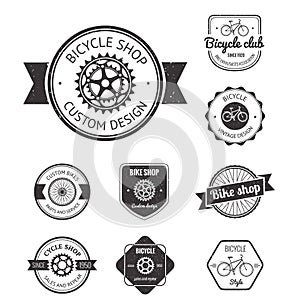 Set of bicycle shop logo