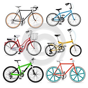 Set of bicycle symbol icons.