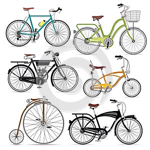Set of bicycle symbol icons. photo