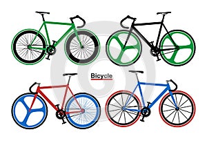 Set bicycles vector image