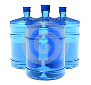 Set of big bottles of water