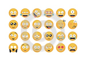 Set of big eyes emoticon vector