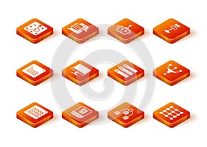 Set Binary code, Artificial intelligence AI, Web developer programming, Computer monitor, Server, Data, Neural network