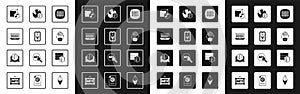 Set Binary code, Ethereum ETH, NFT Digital crypto art, blockchain technology and Laptop with store app icon. Vector