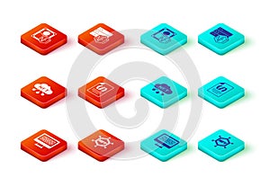 Set Binary code, NFT blockchain technology, cloud, and Digital crypto art icon. Vector