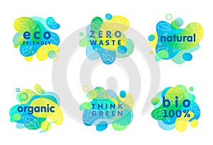 Set of bio,eco,organic,natural stickers and logos