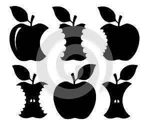 Bitten apple silhouette photo