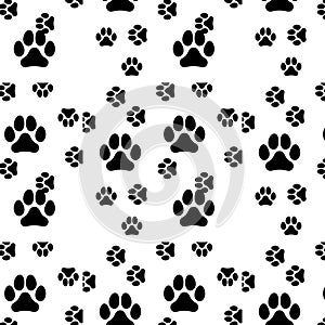 Set of bkack and white paw prints.