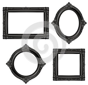 Set of black antique frames.