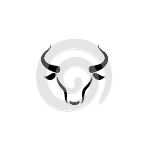 set of black Bull head logo vector icon illustration