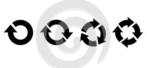 Set of black circle vector arrows. Vector Icons