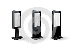 Set of black digital signage isolated on white background. Vector design elements.