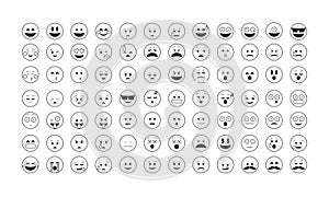 Set of black emoticon vector