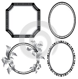 Set of black frames - vector