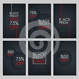 Set of Black Friday Sale banners.