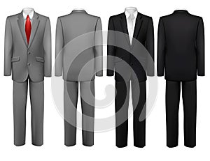 Set of black and grey suits.