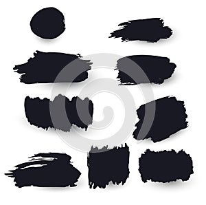 Set of black grunge banners. Black grunge stains as banner design.