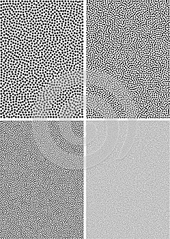 Set of Black Halftone Dots Pattern Background, A4 paper size.