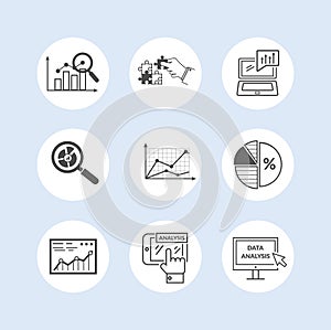 Set of Black Icons Data Analysis