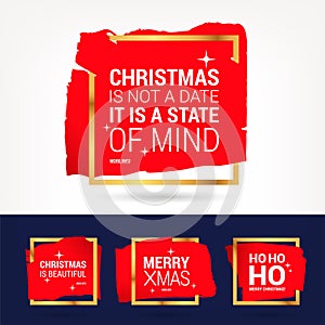 Christmas and happy new year celebration quotes set