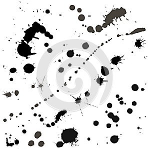 Set of Black ink vector stains