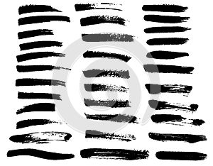 Set of Black paint brush stains