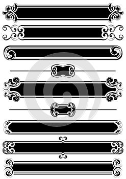 Set of black panels and rule lines