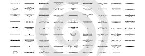 Set Black Simple Line Collection Doodle Border Elements Vector Design Sketch Isolated Illustration For Banner